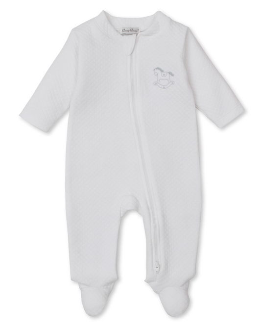 Kissy Kissy KNQ13021N Riding Rockers Jacquard Zipper Footie - White