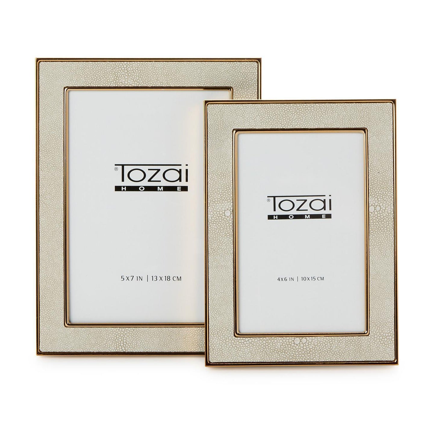 Two's Company MKC001-S2 Cream Shagreen Photo Frame