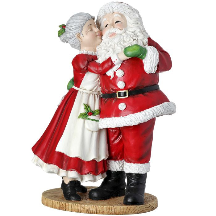 Regency International MTX68386 Resin Mrs. Claus Kissing Santa - 12"