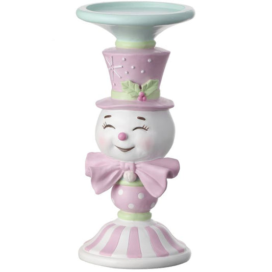 Regency International MTX69037 Resin Candy Snowman Candle Stand - 9"