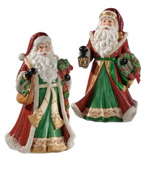 Regency International MTX77627 Resin Santa W/Wreath and Staff - 14.5"