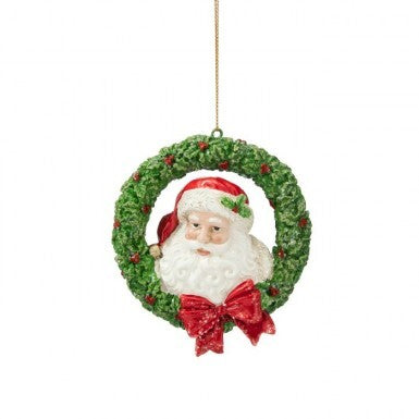 Regency International MTX77634 Resin Santa W/Wreath Ornament
