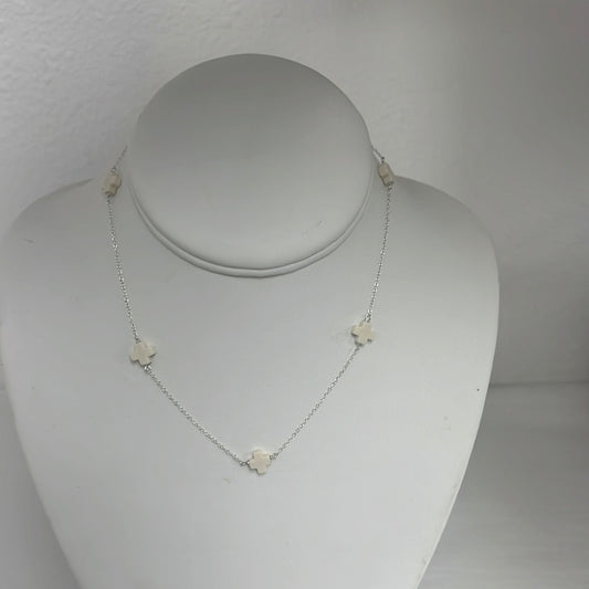 enewton N15SISSJCOW 15" Choker Joy Simplicity Chain Sterling - Signature Cross Off-White