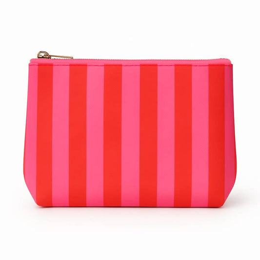 Aspen Lane P06D79C Stripe Pouch - Pink & Red