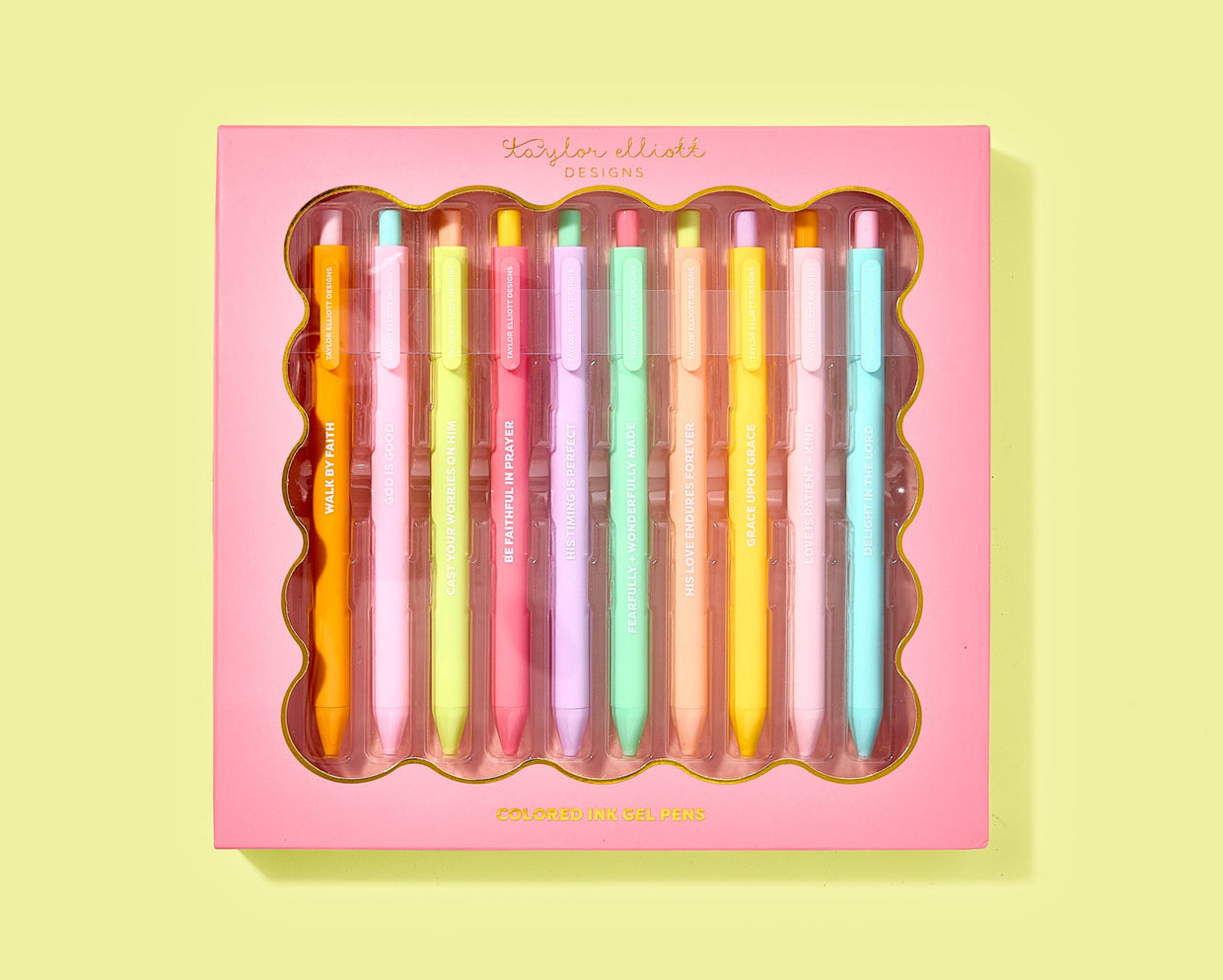 Taylor Elliott Designs PEN-28 Faith Colored Gel Pens - Set of 10