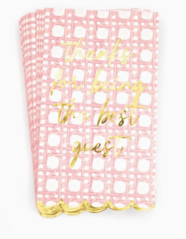 8 Oak Lane EC136PCN Paper Guest Towels- Pink Cane