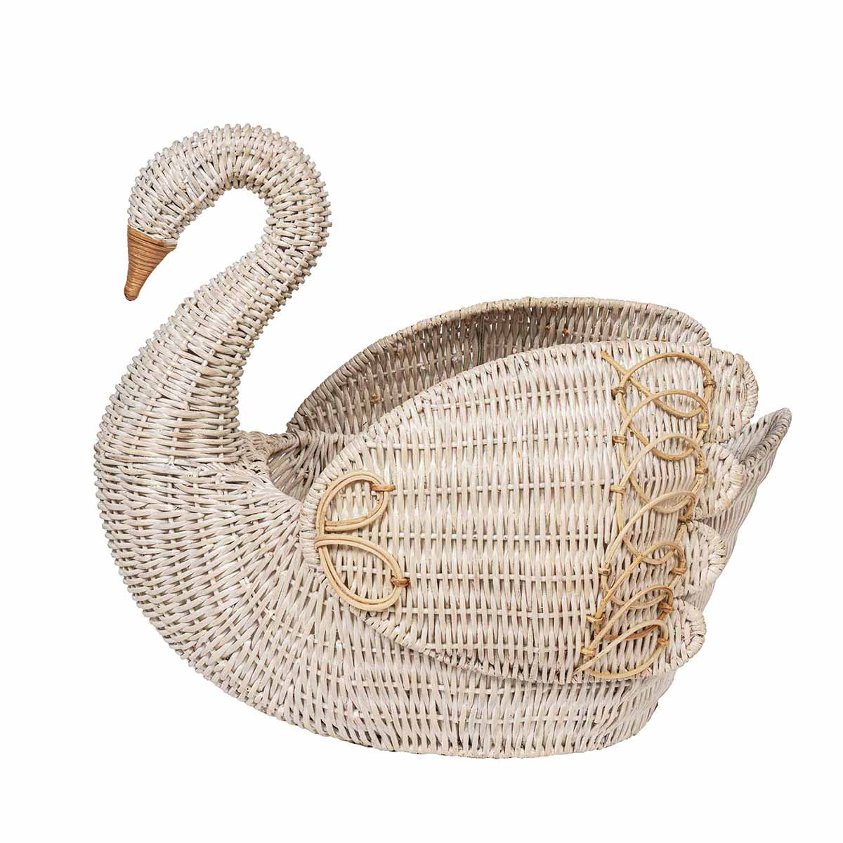 Juliska RT36/10 Provence Rattan Swan Basket - Whitewash
