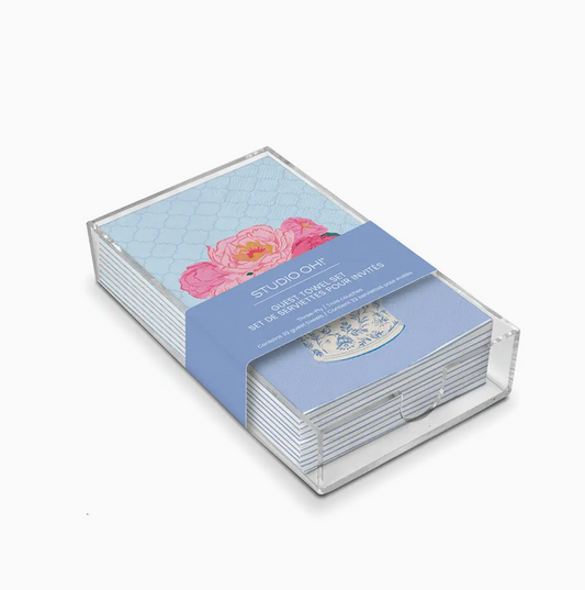 Studio Oh! SGT51 Bouquet on Blue Guest Towels
