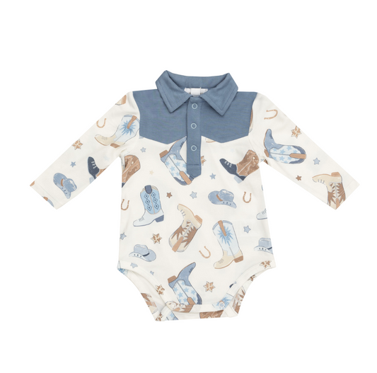 Angel Dear 440-F24-CBB Cowboy Boots Blue Cowboy Bodysuit