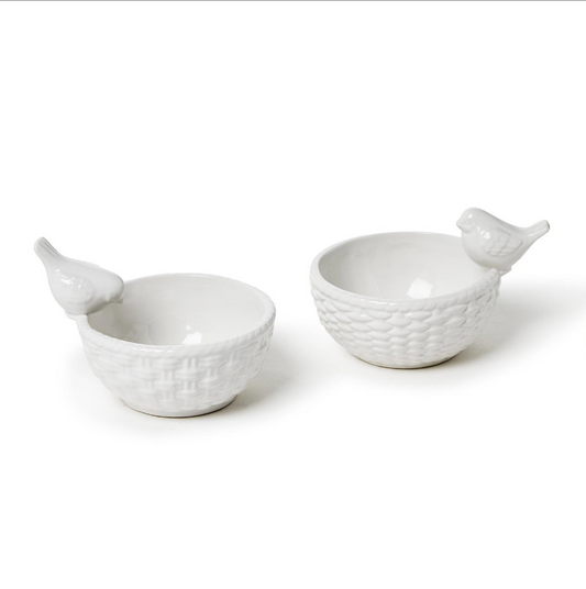 Two's Company 55026 Bird and Basket Tidbit Dish - 2 Designs