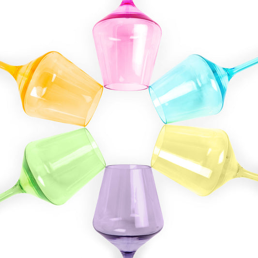 Pop Design Stemmed Acrylic Glasses - Bright 6 Colors