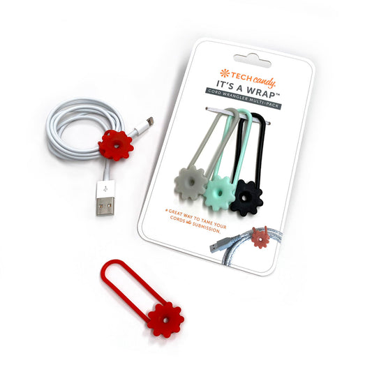 Tech Candy TC-IAW-4PK It's a Wrap Cord Wrangler Multi-Pack