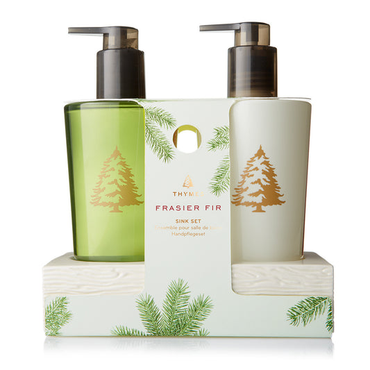 Thymes TH03515289110 Frasier Fir Sink Set w/Ceramic Caddy