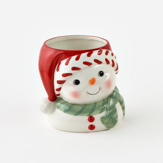 One Hundred 80 Degrees TM0273 Snowman Planter, Ceramic 8"