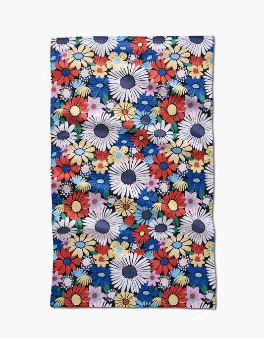 Geometry Wildflowers Bouquet Tea Towel