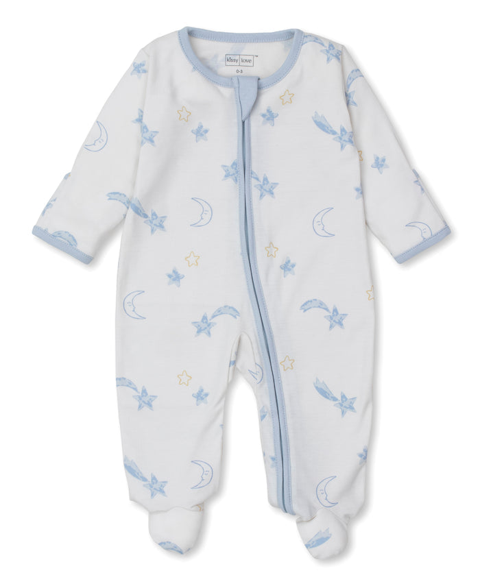 Kissy Kissy XBQ00952N Starry Sky Zipper Footie - Light Blue