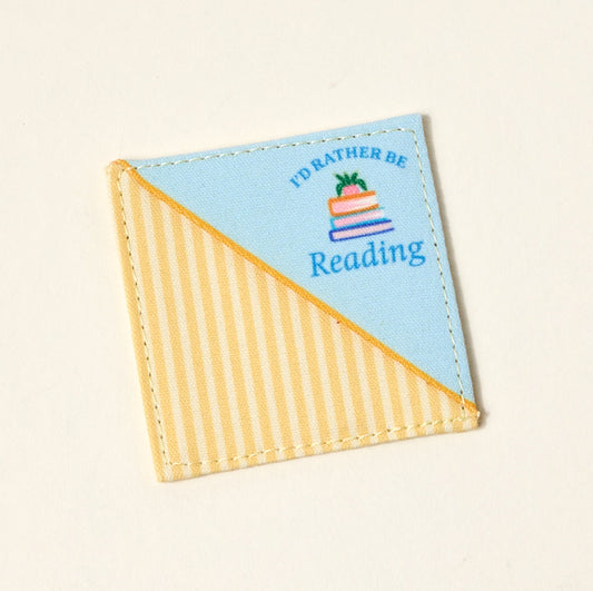 The Darling Effect YR-FBM-READ Corner Keeper Fabric Bookmark - I'd Rather Be Reading