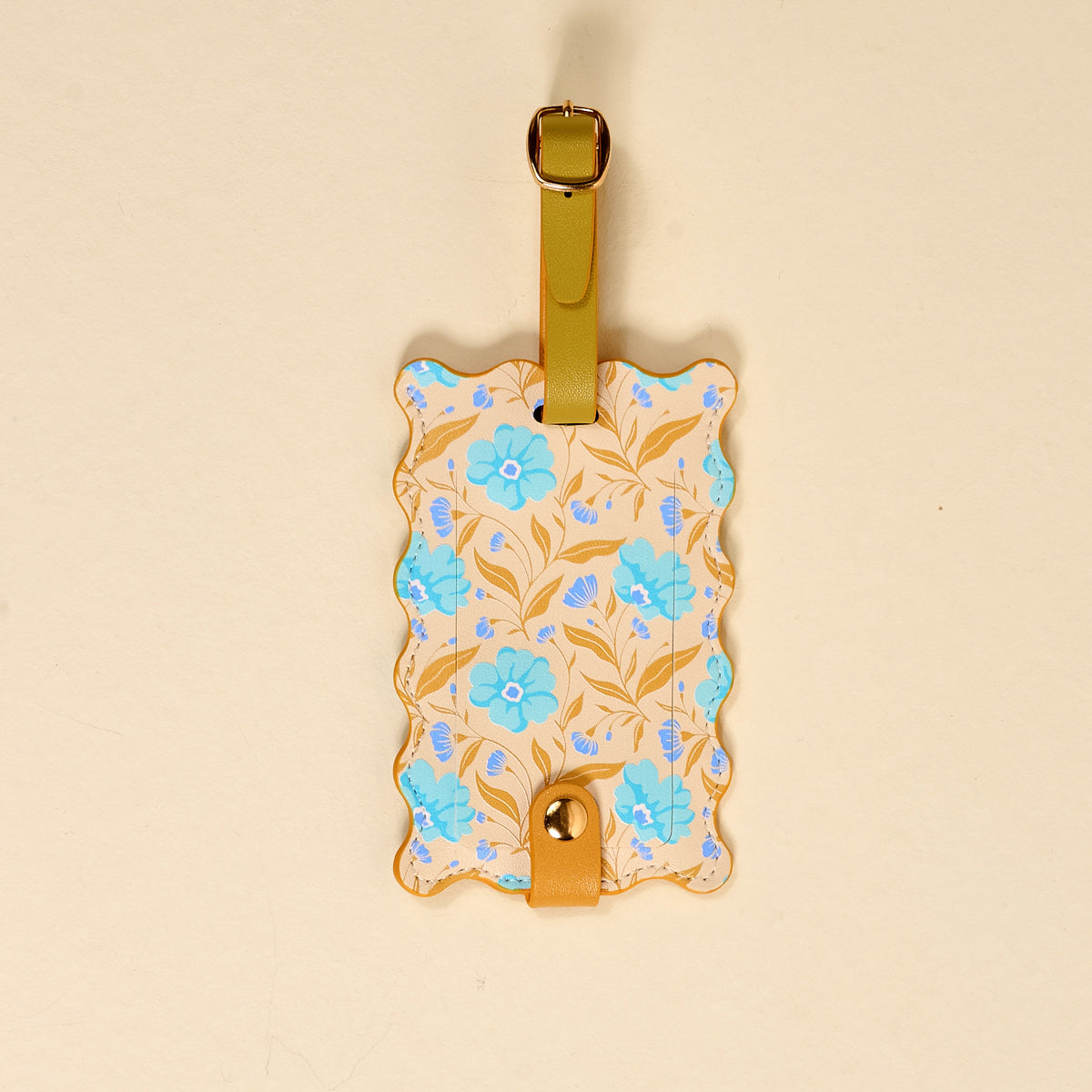 The Darling Effect YR-LTAG-POPAQ Jetsetter Luggage Tag - Poppin' Petals Aqua