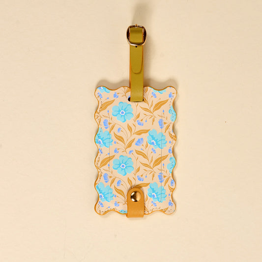 The Darling Effect YR-LTAG-POPAQ Jetsetter Luggage Tag - Poppin' Petals Aqua