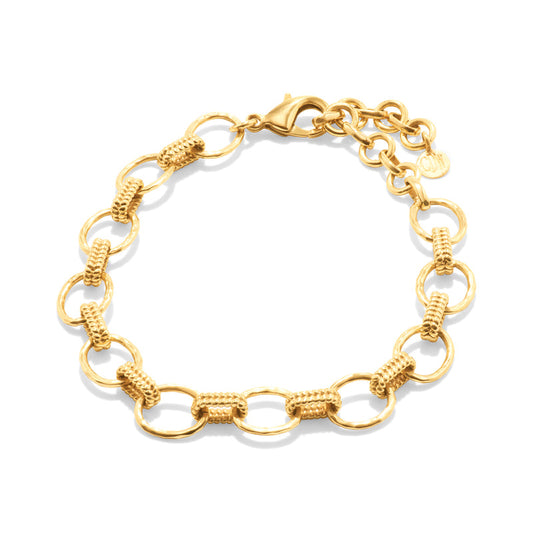 Juliska Capucine De Wulf ZBC07/710 Cleopatra Grande Link Bracelet in Hammered Gold