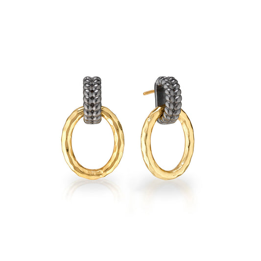 Juliska Capucine De Wulf ZCE03/010 Cleopatra Real Link Earring - Gold/Midnight