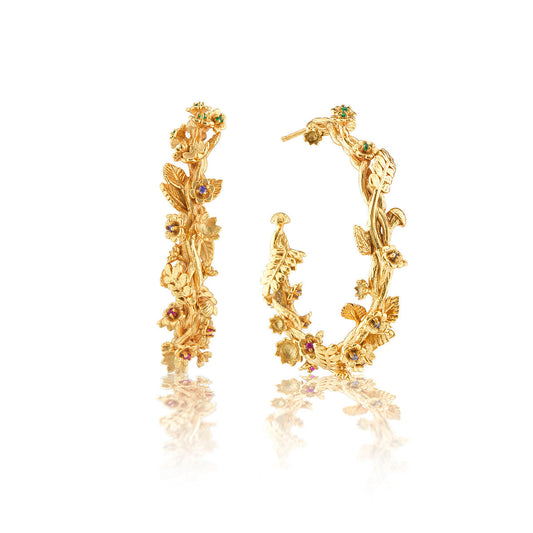 Juliska Capucine De Wulf ZMWE02/710 Meadow Grande Hoop Earrings - Gold