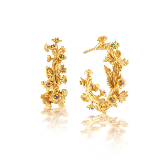 Juliska Capucine De Wulf ZMWE03/710 Meadow Small Hoop Earrings - Gold