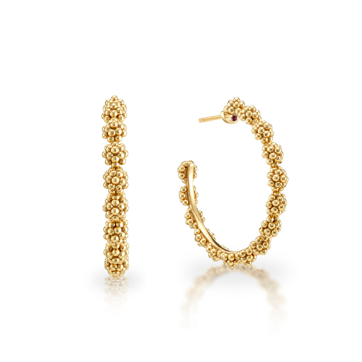 Juliska Capucine De Wulf ZYE13/710 Berry Icon Medium Hoop Earrings - Gold
