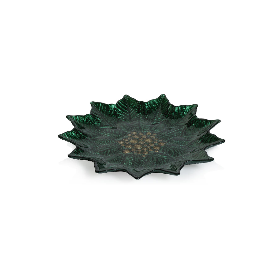 Zodax TK-212 Poinsettia Glass Plate - 9.5"