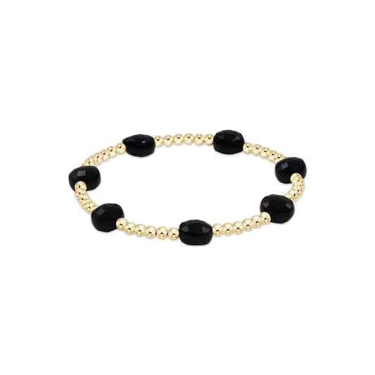 enewton BADG3FOX Admire Gold 3mm Bead Bracelet - Faceted Onyx