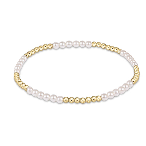 enewton BCL2BLFPPE3 Classic Blissful Pattern 2.5mm Bead Bracelet - 3mm Pearl