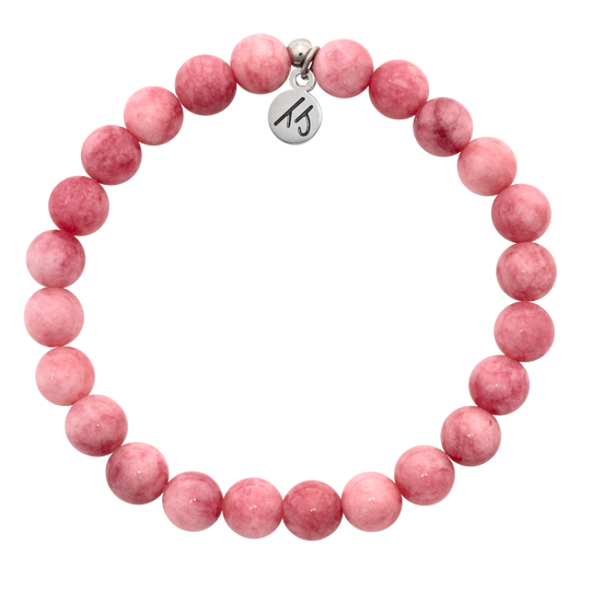 T. Jazelle Pink Jade Gemstone Bracelets