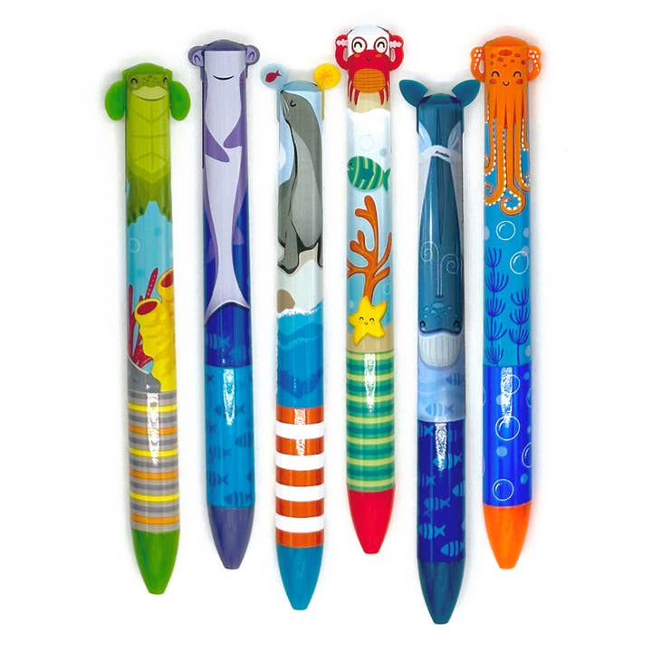 Snifty SPCD0SL Twice As Nice Sea Life 2 Color Pens