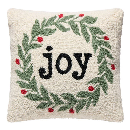 Peking Handicraft 31AV1230C14SQ Simple Joy Wreath Hook Pillow 14" x 14"