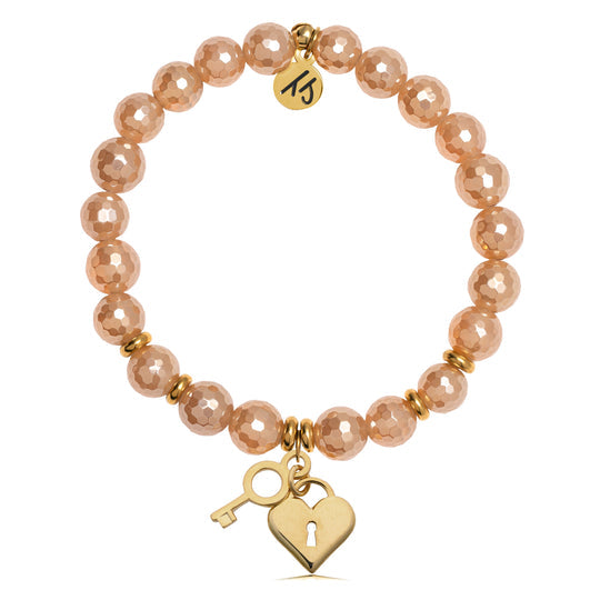 T. Jazelle Champagne Agate Gemstone Bracelets - Gold Collection