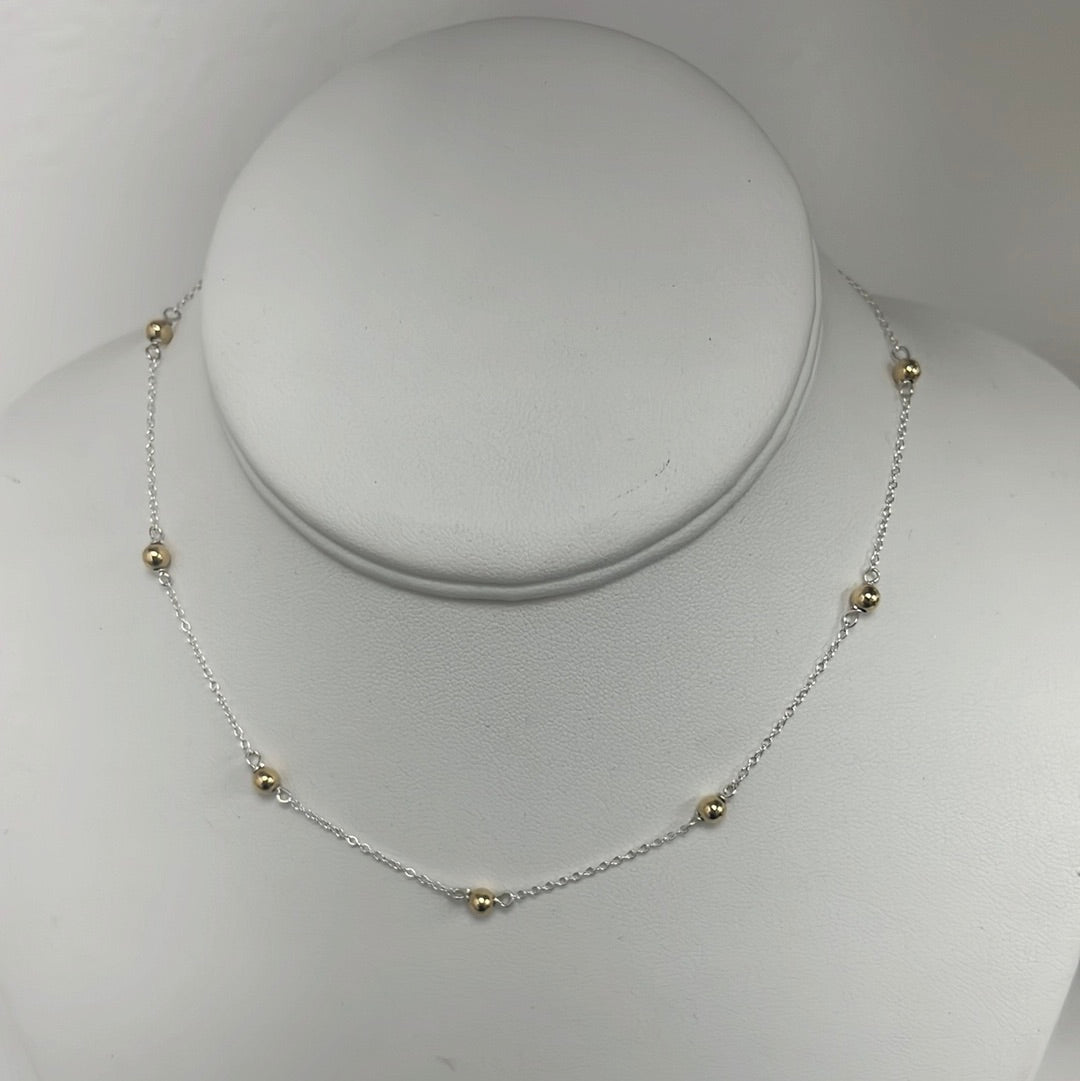 enewton N15SISSMXM4 15" Choker Simplicity Chain Sterling Mixed Metal - Classic 4mm Gold