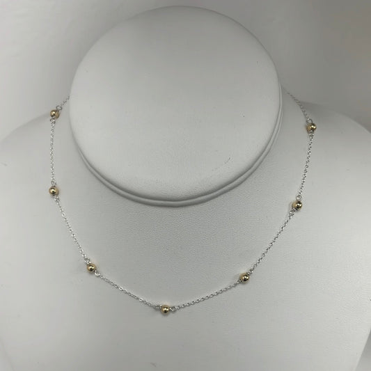 enewton N15SISSMXM4 15" Choker Simplicity Chain Sterling Mixed Metal - Classic 4mm Gold