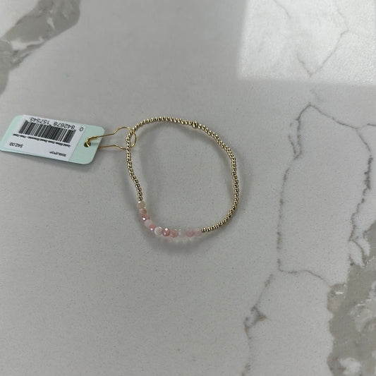 enewton BGBL2POP Gold Bliss 2mm Bead Bracelet - Pink Opal