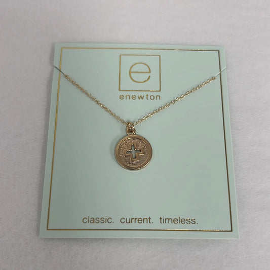 enewton N16GSCGD 16" Necklace Gold - Signature Gold Cross Disc