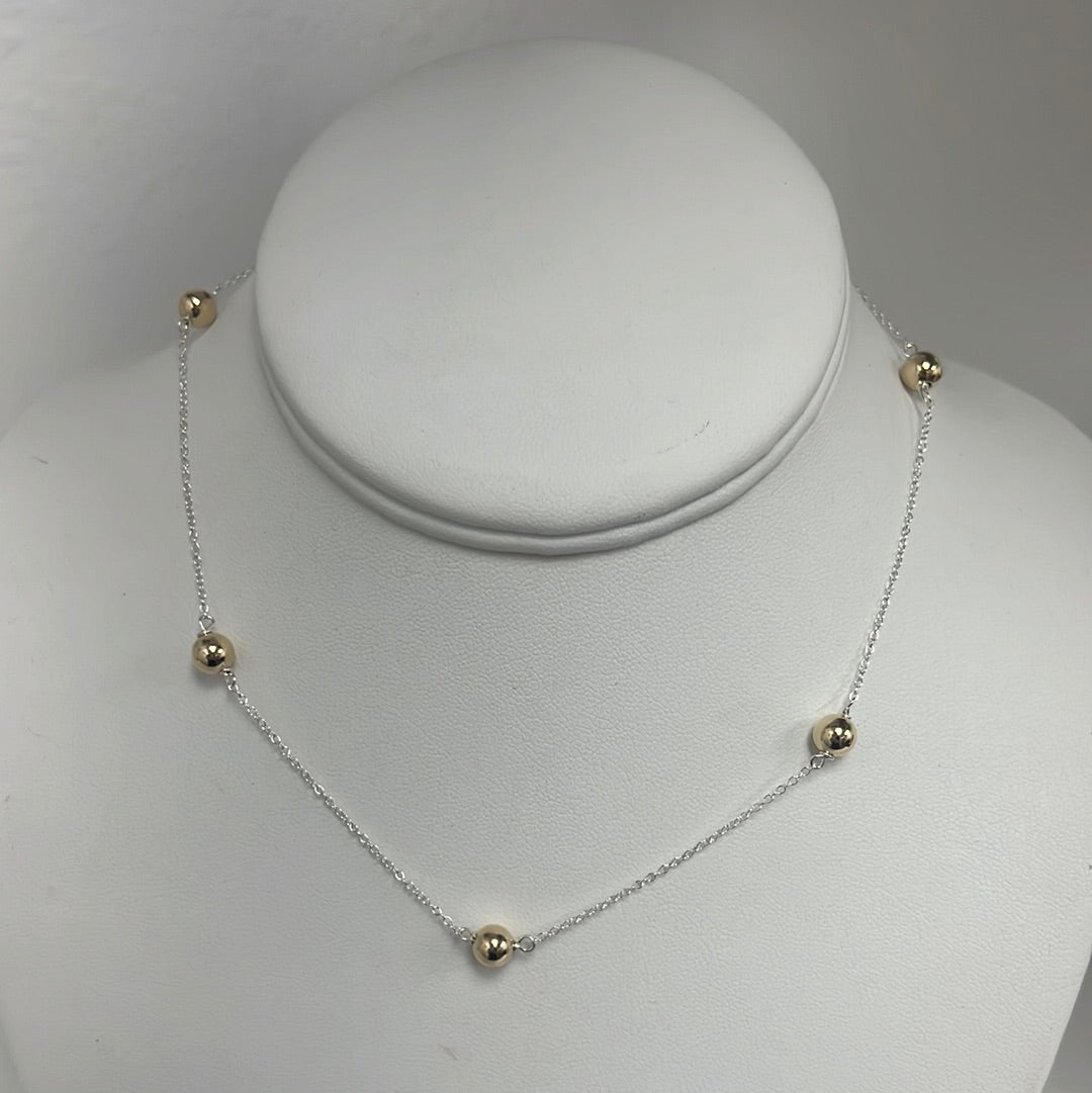 enewton N15SISSMXM6 15" Choker Simplicity Chain Sterling Mixed Metal - Classic 6mm Gold