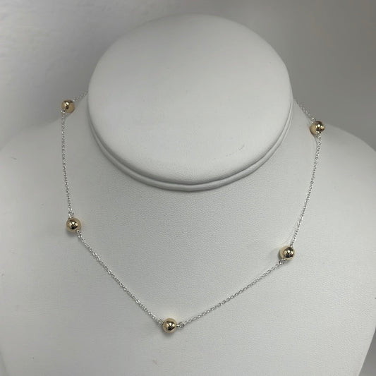 enewton N15SISSMXM6 15" Choker Simplicity Chain Sterling Mixed Metal - Classic 6mm Gold