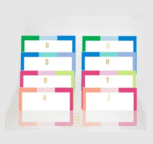 Mary Square Initial Notecard Set
