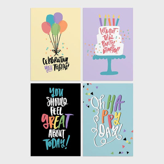 Dayspring J7442 Birthday Cards Set of 12 w/4 Designs