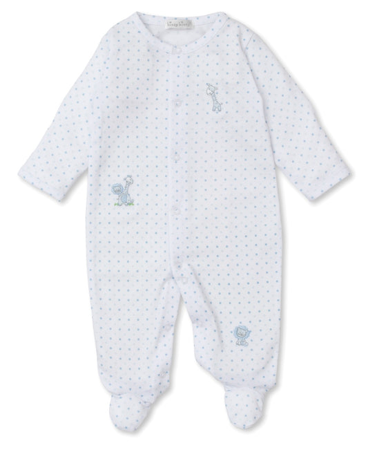 Kissy Kissy KB110372N  Gingham Jungle Print Footie - Light Blue Dot