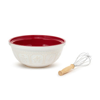 Demdaco 2020230040 Ceramic Mixing Bowl with Wisk - Set of 2