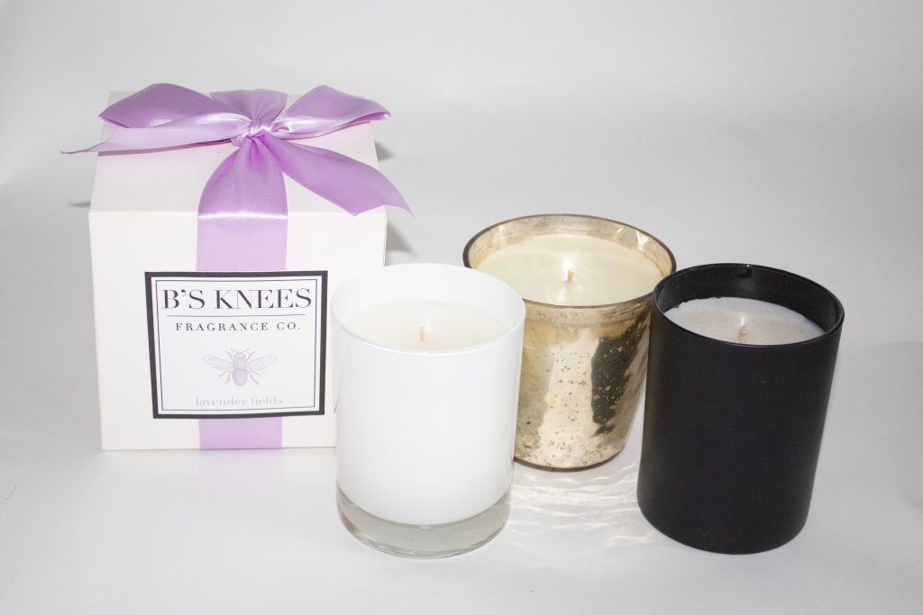 B's Knees Fragrance Company 1-Wick White Glass Candle - Lavender Fields