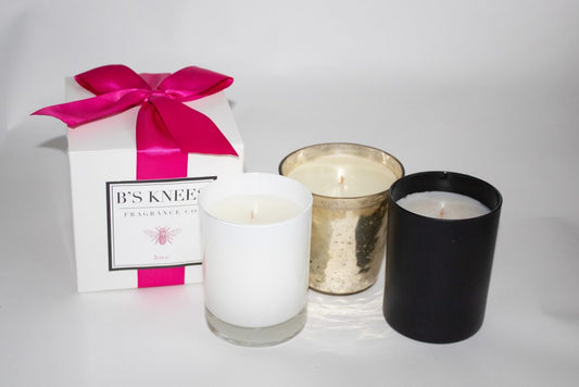 B's Knees 1-Wick White Glass Candle -Love
