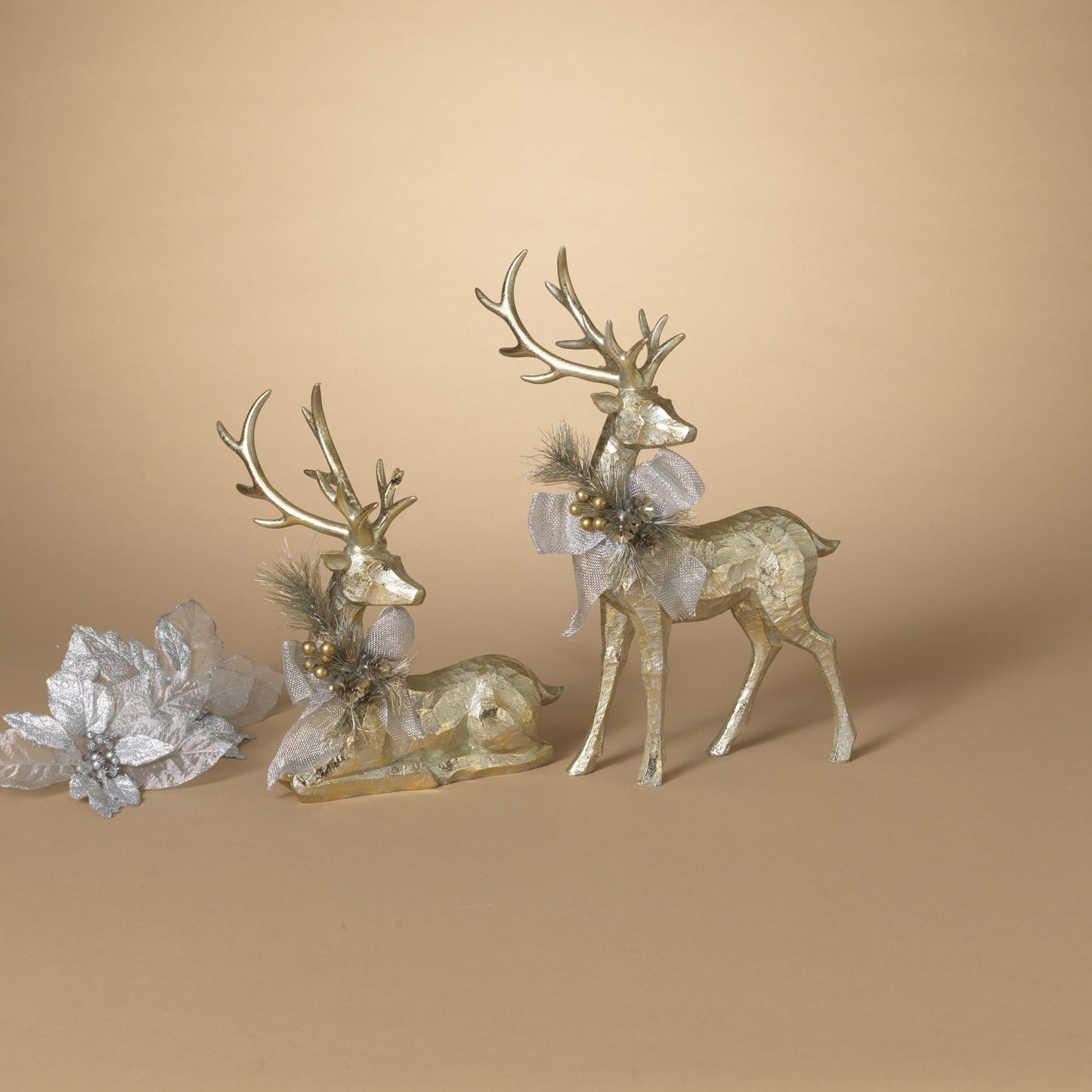 Gerson 2692430 Resin Holiday Deer - 2 Assorted