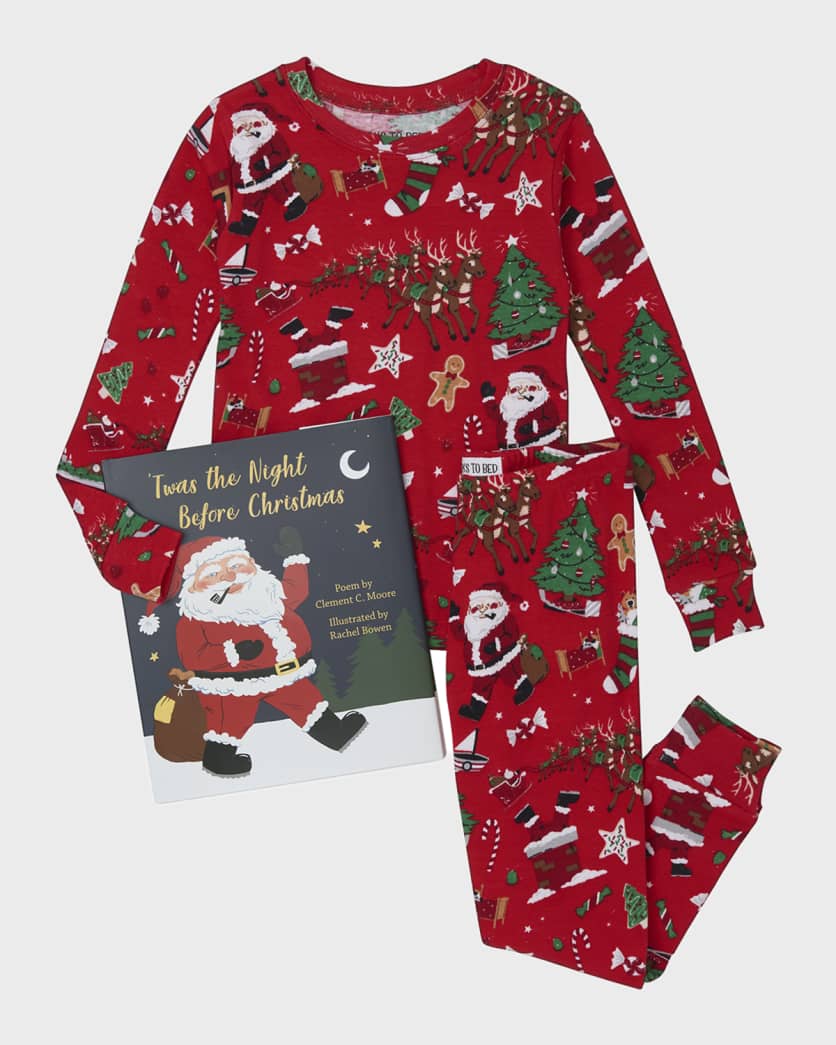 Hatley 18NBC3 Books To Bed Twas the Night Before Christmas - Red