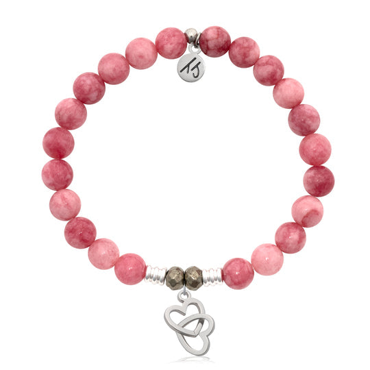 T. Jazelle Pink Jade Gemstone Bracelets